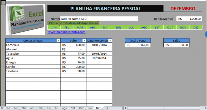 Planilha De Gastos Pessoais Em Excel Gr Tis The Best Porn Website